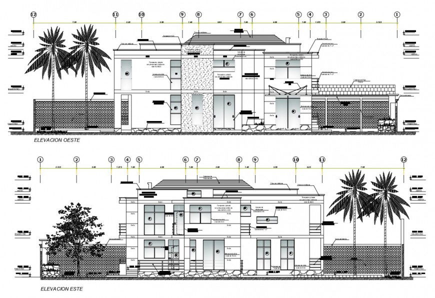 2d cad drawing of Large family country house exterior autocad software