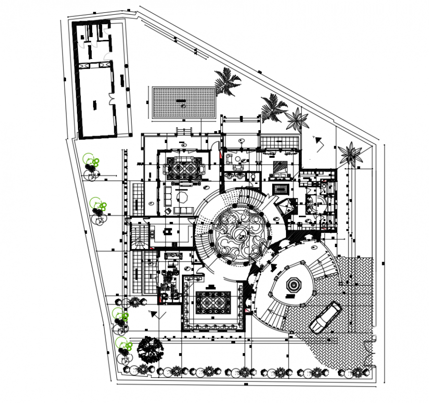 2d cad drawing of plan housing style design auto cad software