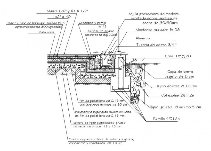 2d cad drawing of Radiant zocal detail autocad software
