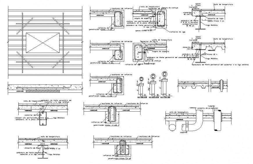 2d cad drawing of Reinforcement and RCC detail autocad software