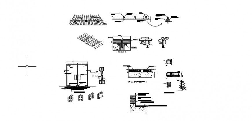 2d cad drawing of Roof tunnel detail auto cad software