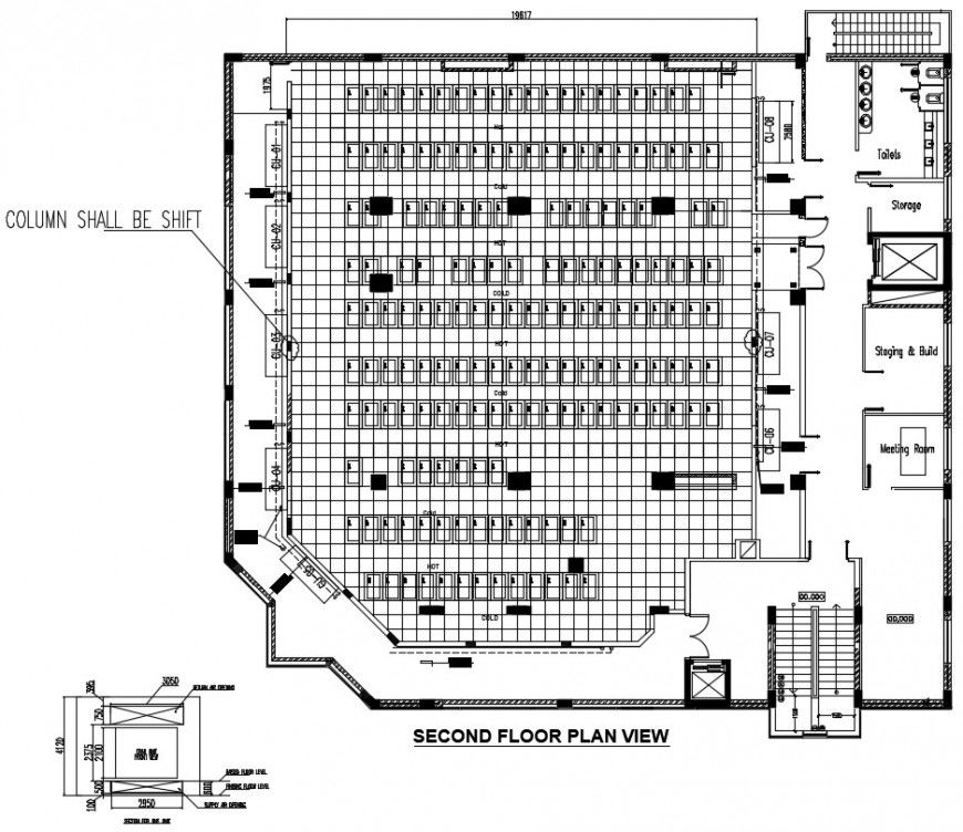 2d cad drawing of Second-floor plan view