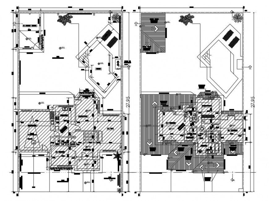2d cad drawing of Single-family housing autocad software