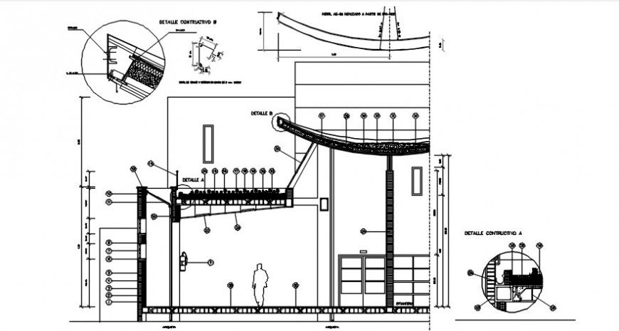 2d cad drawing of Transvaal section roof with garden auto cad software