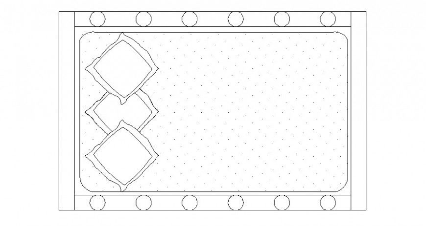    Cot bed furniture block plan in auto cad software