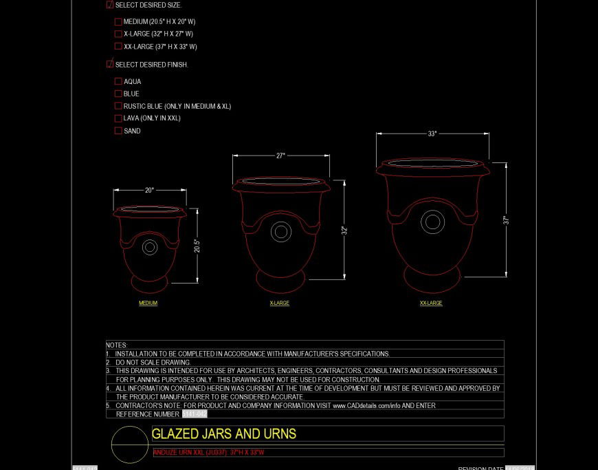  Anduze urn type of pots in dwg file.