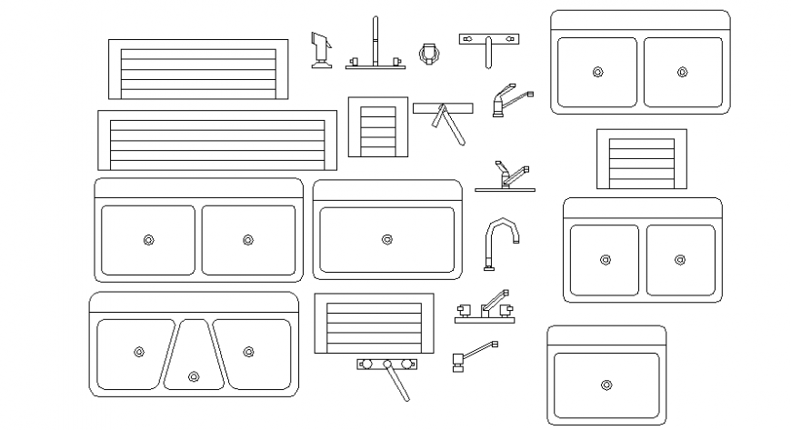 CAD blocks drawings details of sanitary units 2d view dwg file