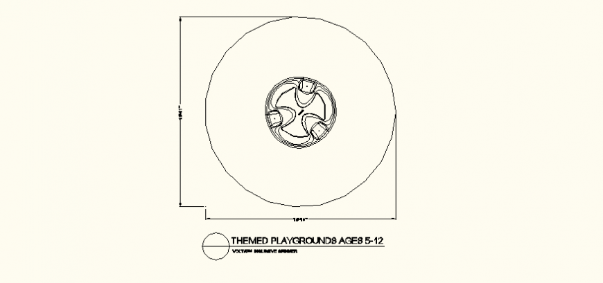  Circular shaped themed playground detail autocad file
