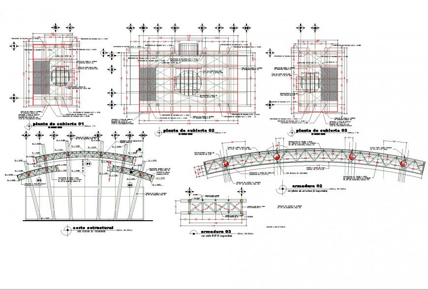  Column and steel frame detail plan and elevation layout file