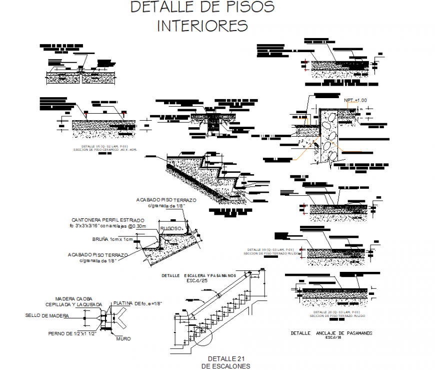 Detail of interior floor section layout file