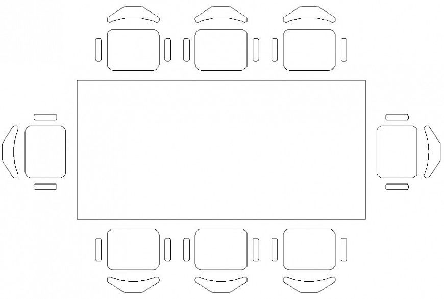  Drawing of dining table furniture blocks Autocad file