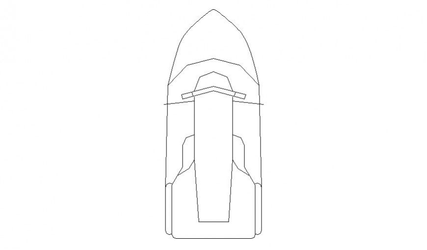  Drawing of ship yacht 2d view elevation dwg file