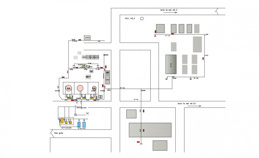 Field layout plan in dwg file