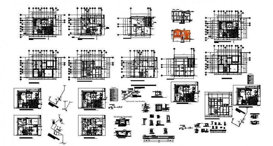 Floor housing plan in auto cad file