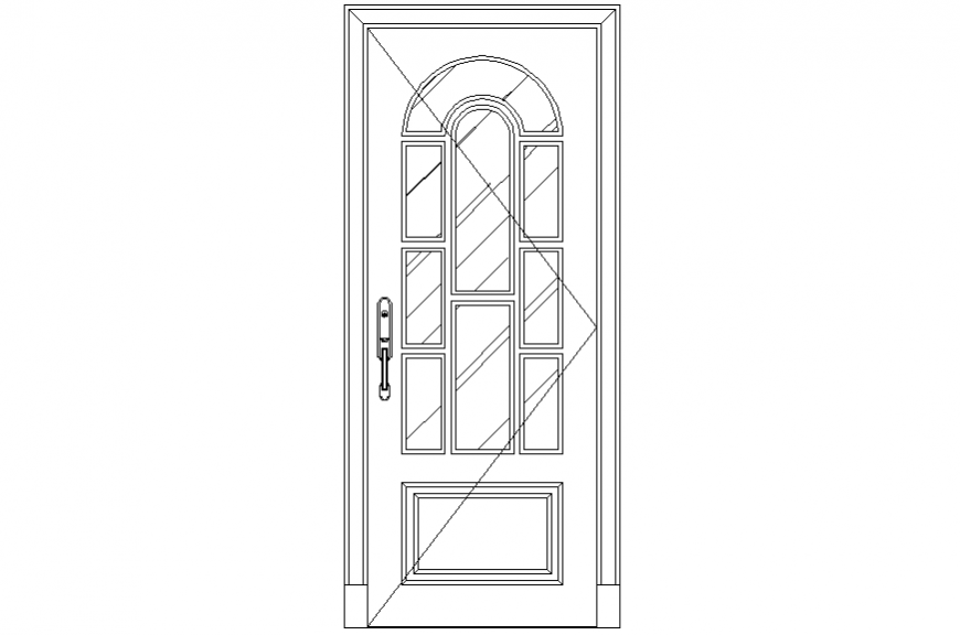  Glass arch door CAD blocks elevation layout file