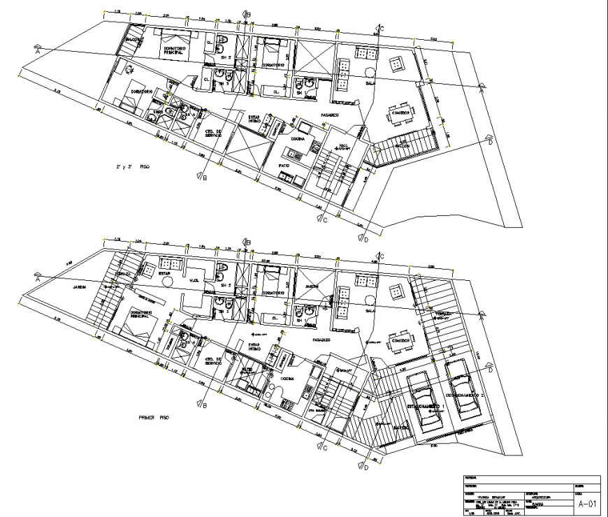  Housing plan detail drawing in dwg file.