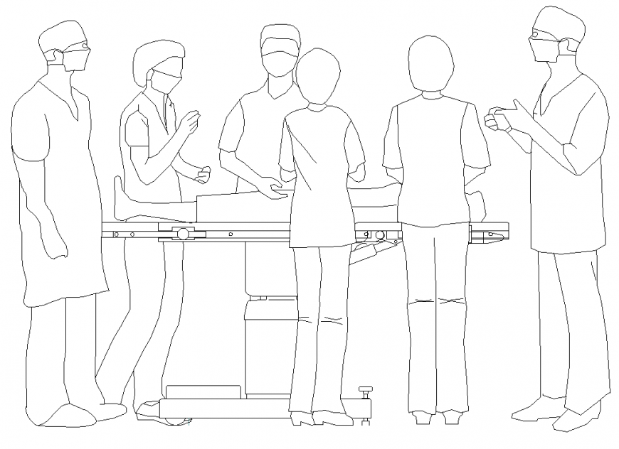 Human figure in hospital AutoCAD block in dwg AutoCAD file.