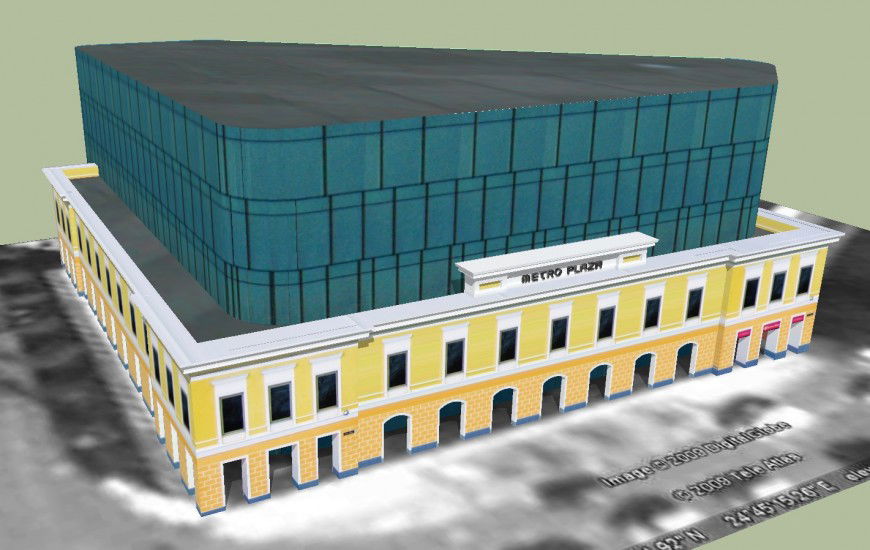 Metro plaza market place building in sketch up file