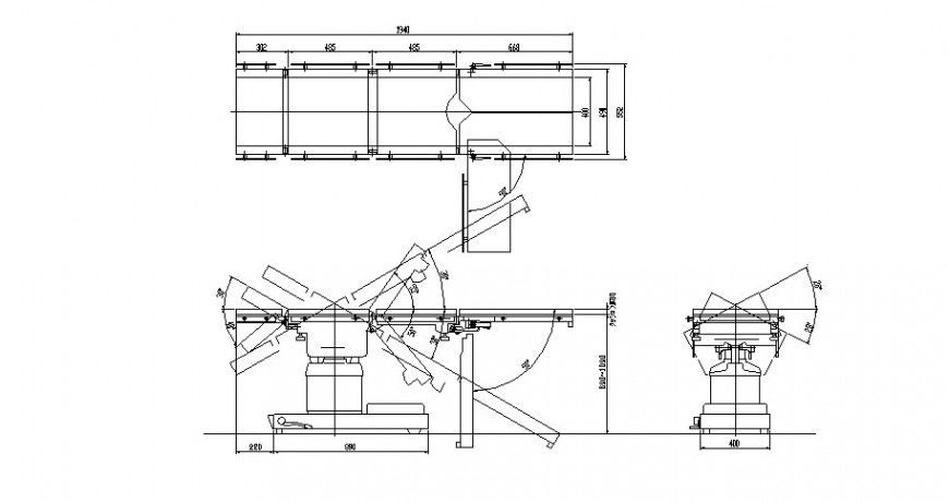 Plan, elevation and section bed layout file