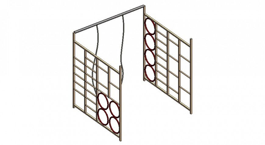 School gym climbing frame detail 3d model layout revit file