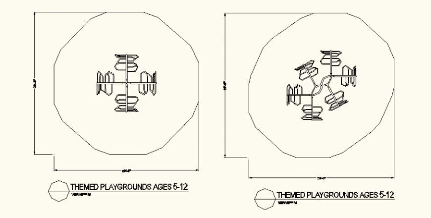  Semicircular shape detail themed park autocad file