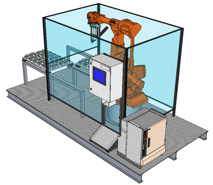 AutoCAD sewing machine plan with texture and light DWG file