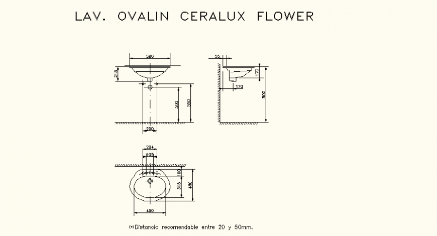  Sink detail plan and elevation dwg file