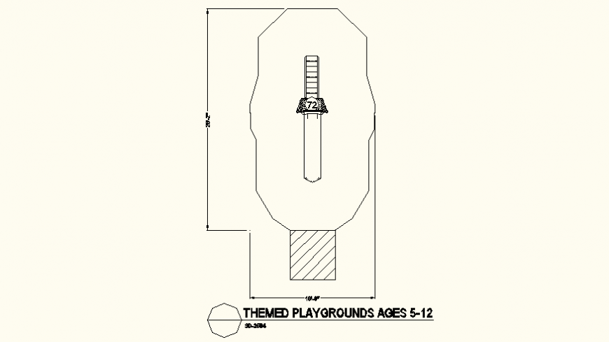  Small cloud shaped themed park detail dwg file