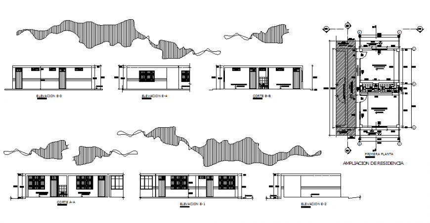Small house working plan and section details in dwg file.