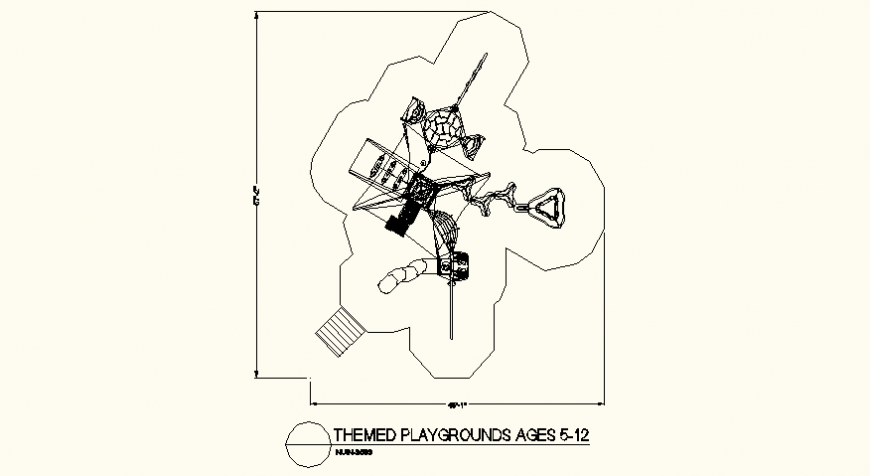  Square shaped themed play ground detail autocad file