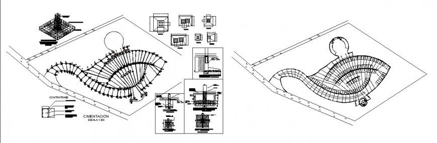 Stairs construction detail drawing in dwg AutoCAD file.