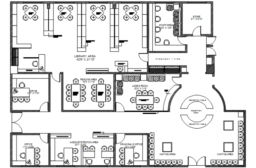  top view layout plan of a office model file