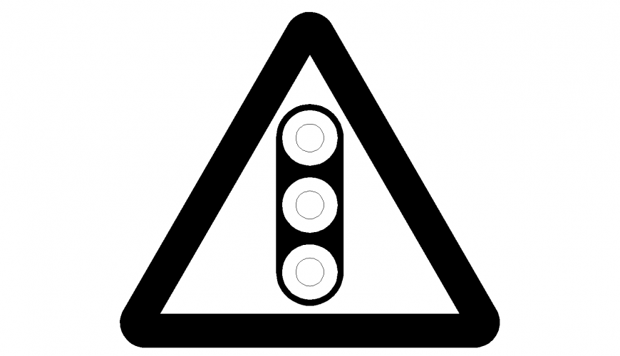  Traffic sign traffic light warning sign image in dwg AutoCAD file.