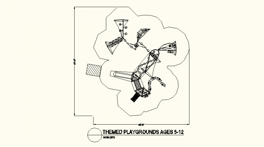  Uneven shaped park detail dwg file