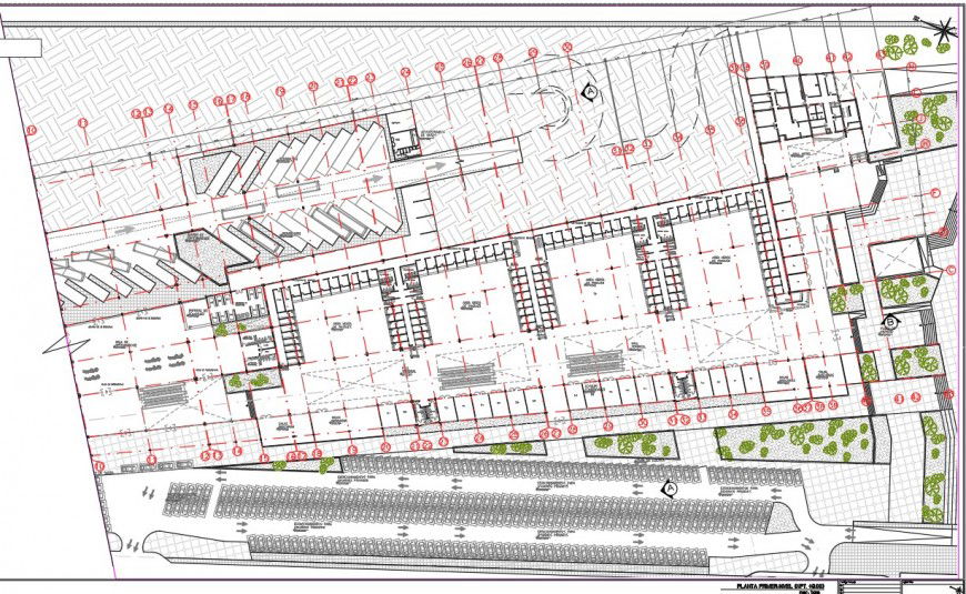Working commercial building plan layout file