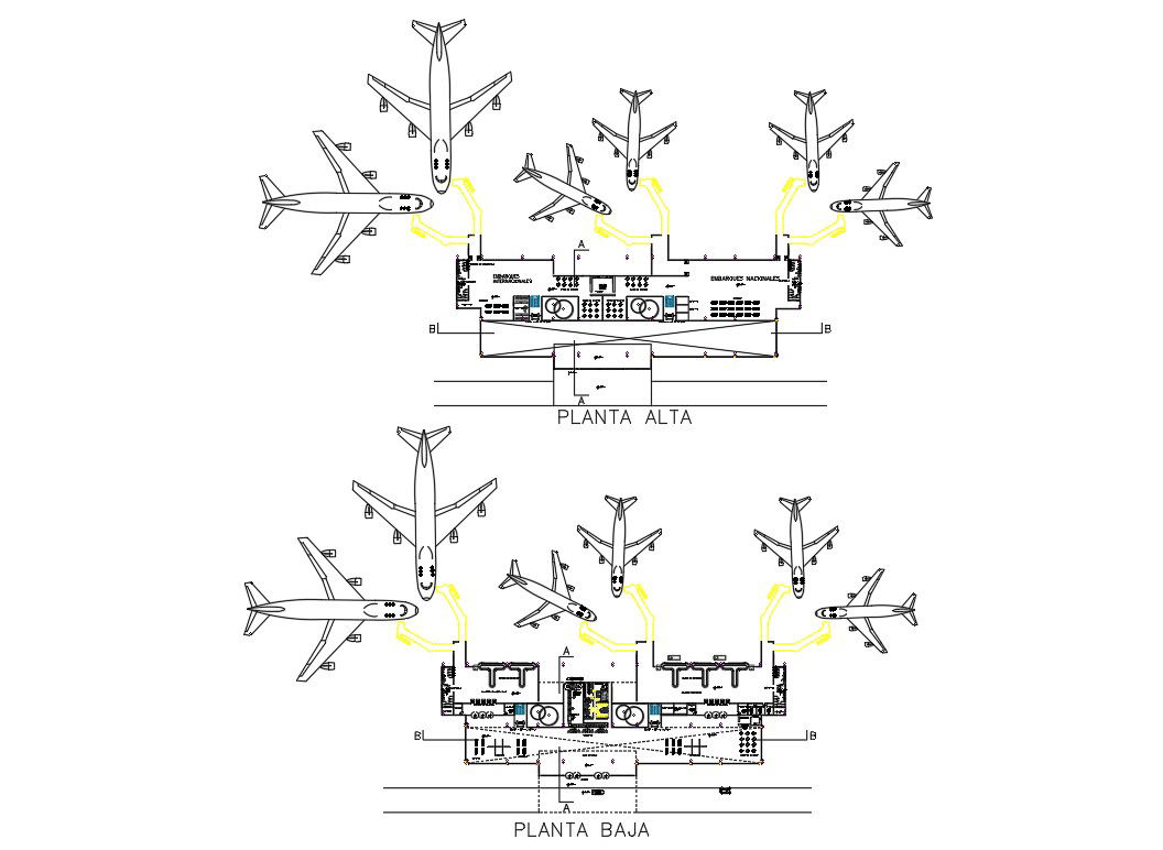 Airport use passenger Aerobridges design of DWG file