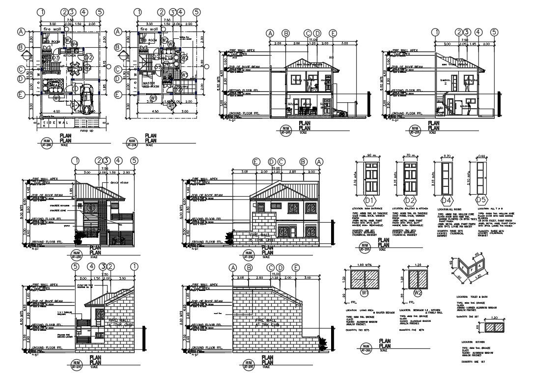 2 Storey House Project design AutoCAD file
