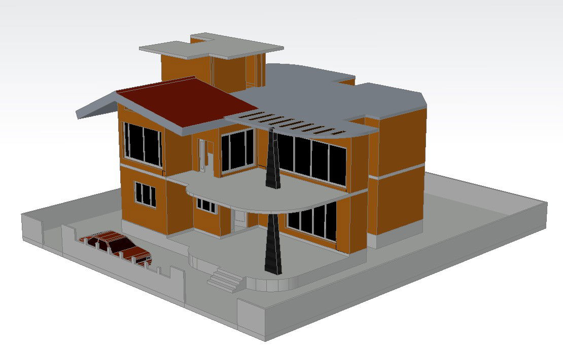 3d model of house design for DWG file
