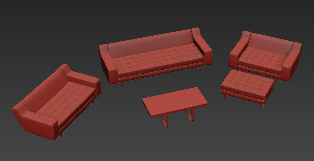 3ds MAX Low Height Sofa Design Model Free Download