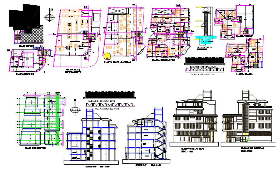 5 floors multi family building