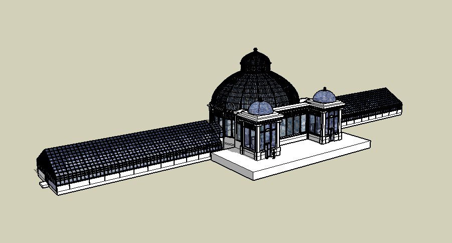 Allan Garden Conservatory multi-level 3d building skp file