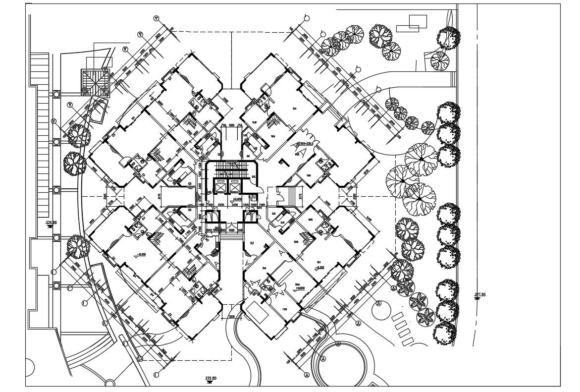 Apartment Design With Basic Landscape Download AutoCAD File