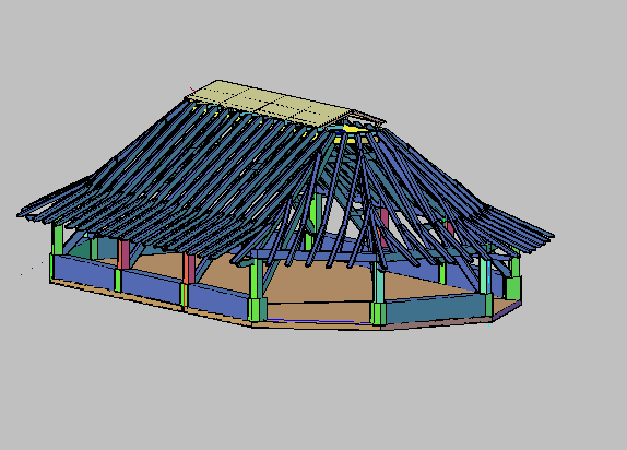 3D Building Elevation Design Detail in DWG Drawing File Format