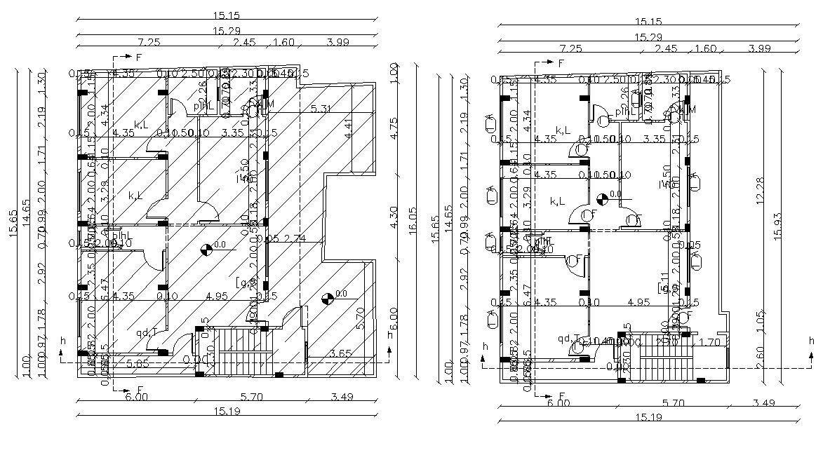 Architecture Building Floors Plan And Working Drawing DWG File