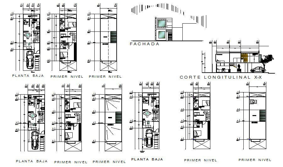 Autocad drawing of the house with front facade