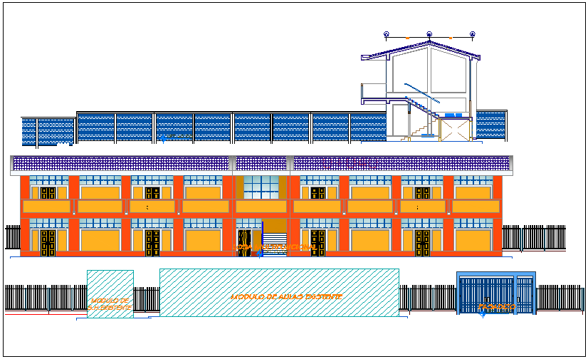 College university structure detail plan view dwg file