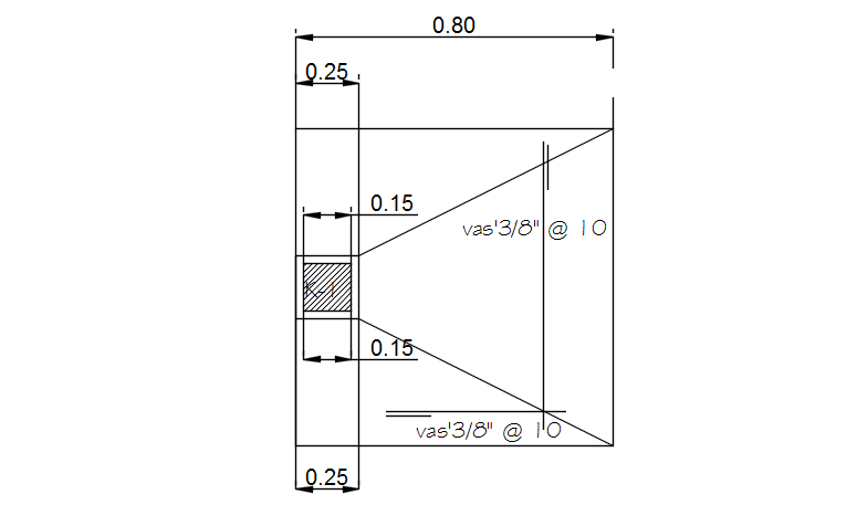Column plan and section detail dwg file