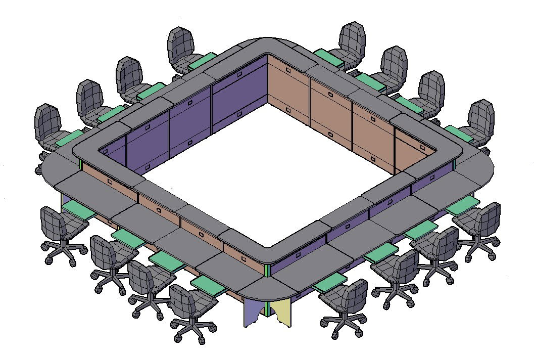 Compression Table 3D CAD Block for AutoCAD DWG Design