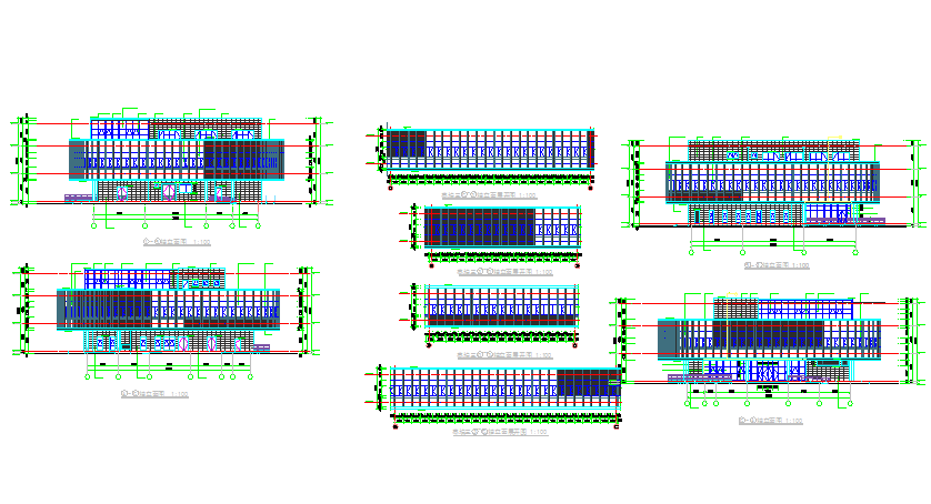 Curtain wall three axis elevation detail