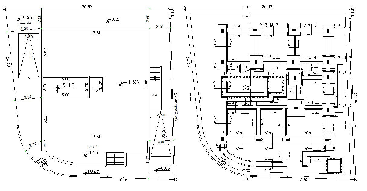 DWG File Structure Column Foundation And Shear Wall Design